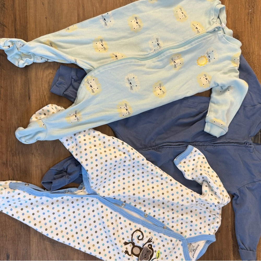 Adorable Kids Footies - Blue and White